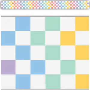 Cool for School Checkers Straight Border Trim