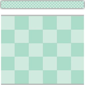 Image of Cool for School Green Checkers Straight Border Trim
