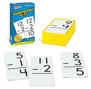 Subtraction 0-12 Flash Cards
