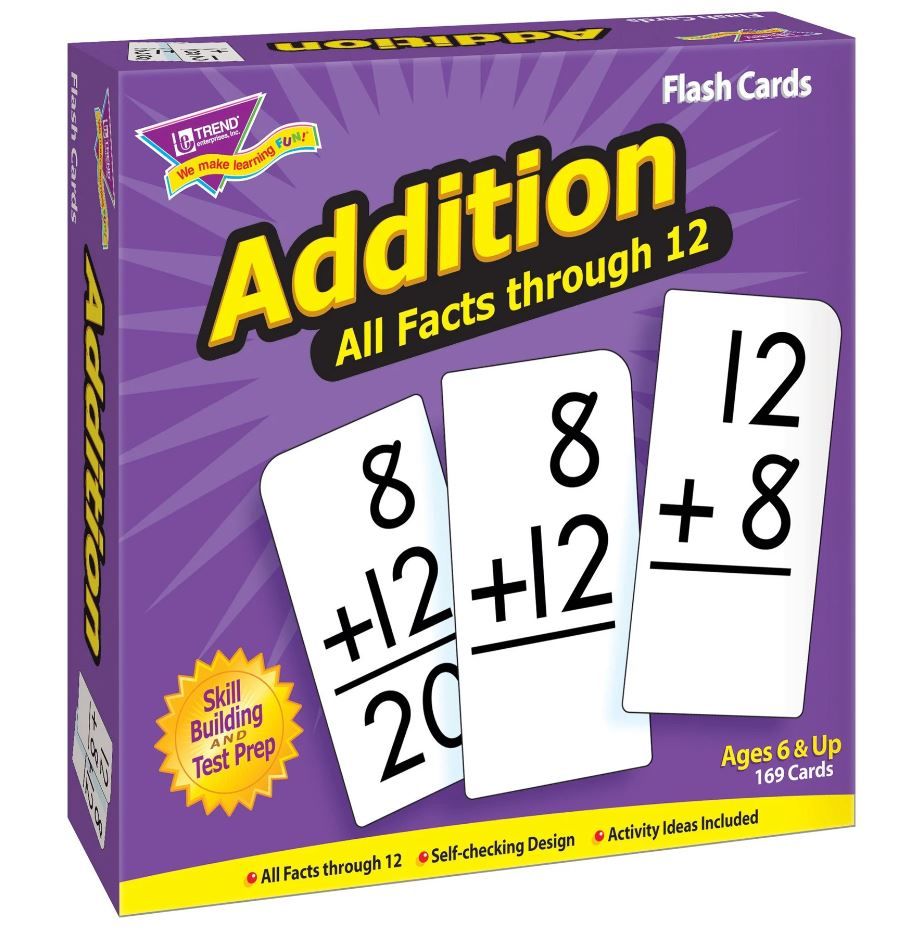 Addition Flash Cards 0-12 (all facts)