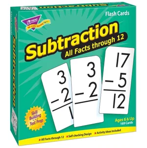 Subtraction 0-12 All Facts Flashcards