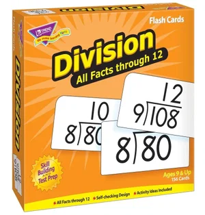 Division 0-12 All Facts Flash Cards