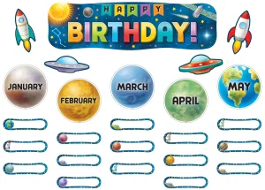 Outer Space Crew Happy Birthday Mini Bulletin Board