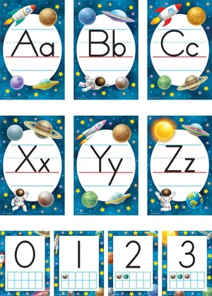 Outer Space Crew Alphabet Bulletin Board