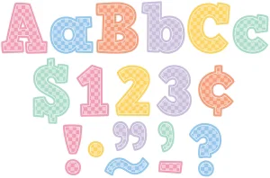 Cool for School Checkers 4" Bold Block Letters Combo Pack