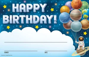 Outer Space Crew Happy Birthday Awards