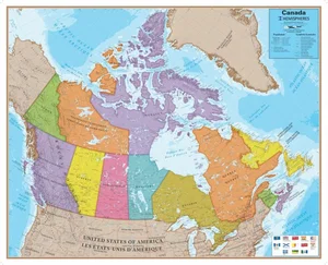 Canada Wall Map With Province Flags