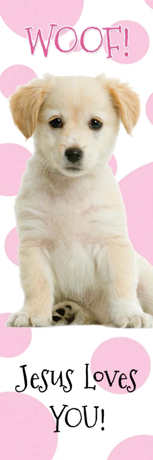 Bookmark: Pink Puppy with Pink Polka Dot