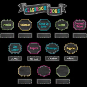 Chalkboard Brights Classroom Jobs