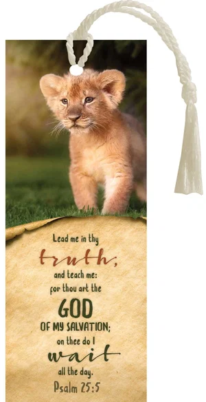 Bookmark Tassel: Baby Lion -Psalm 25:5