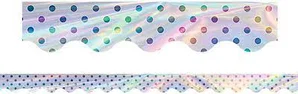 Iridescent Polka Dots Scalloped Border Trim