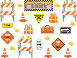 Under Construction Learning Zone Bulletin Board Display