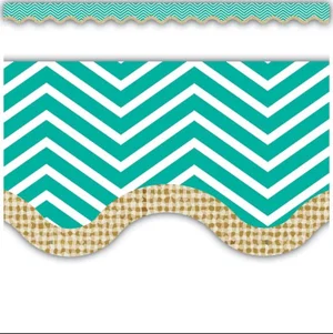 Chevron Burlap Scalloped Border Trim