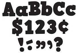 Black Bold Block 4" Letters Combo Pack