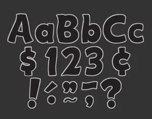 Black & Silver Funtastic 4" Letters Combo Pack