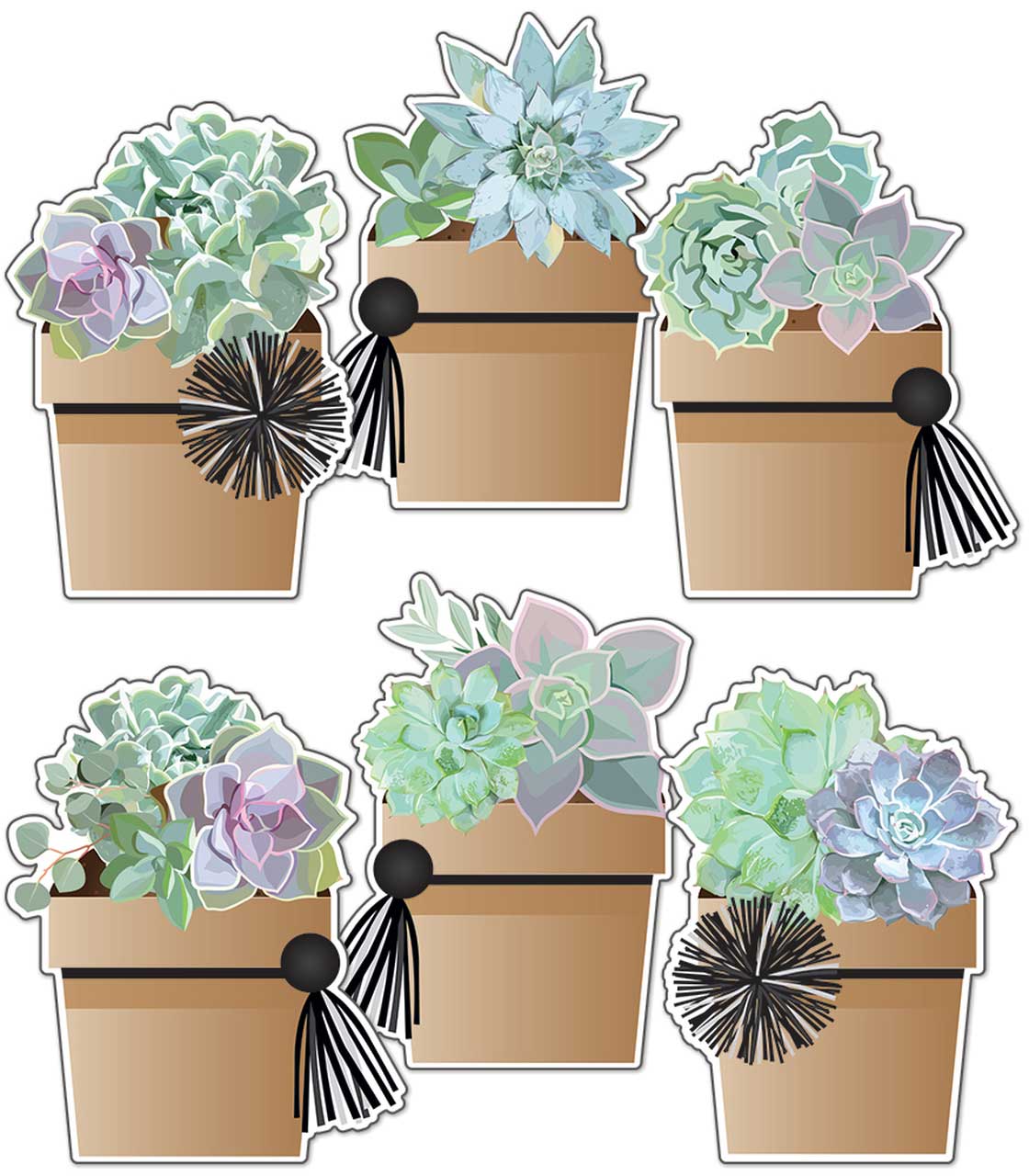 Potted Succulents Cut-Outs 36 pc