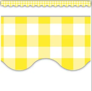 Border Trim Scalloped Yellow Gingham