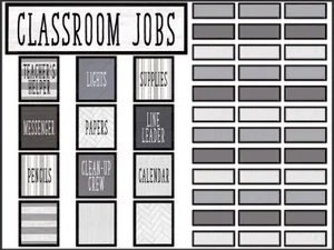 Mini Bulletin Board Classroom Jobs Modern Farmhouse