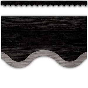 Scalloped Border Trim Black with Grey Modern Farmhouse