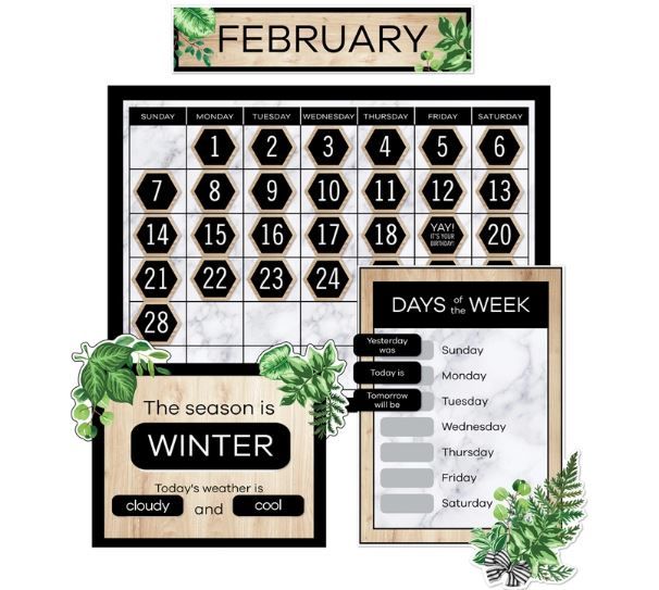 Image of Calendar Bulletin Board Simply Boho