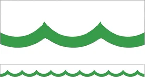 Green & White Wavy Line Scalloped Borders 39' Simply Boho