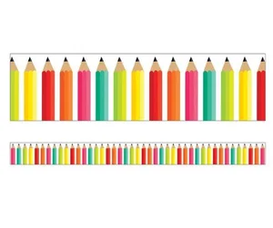 Pencils Straight Borders 36' Black, White & Stylish Brights- DWSO