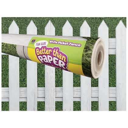 Image of Fun Size Better Than Paper White Picket Fence Bulletin Board Roll