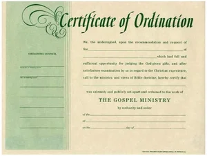 Certificate-Ordination-Minister (8-1/2" x 11)
