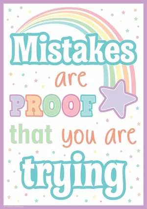 Pastel Pop - Mistakes Are Proof That You Are Trying Positive Poster