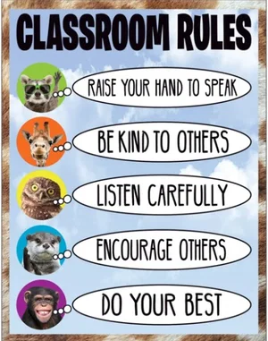 Go Wild Animals Classroom Rules Chart