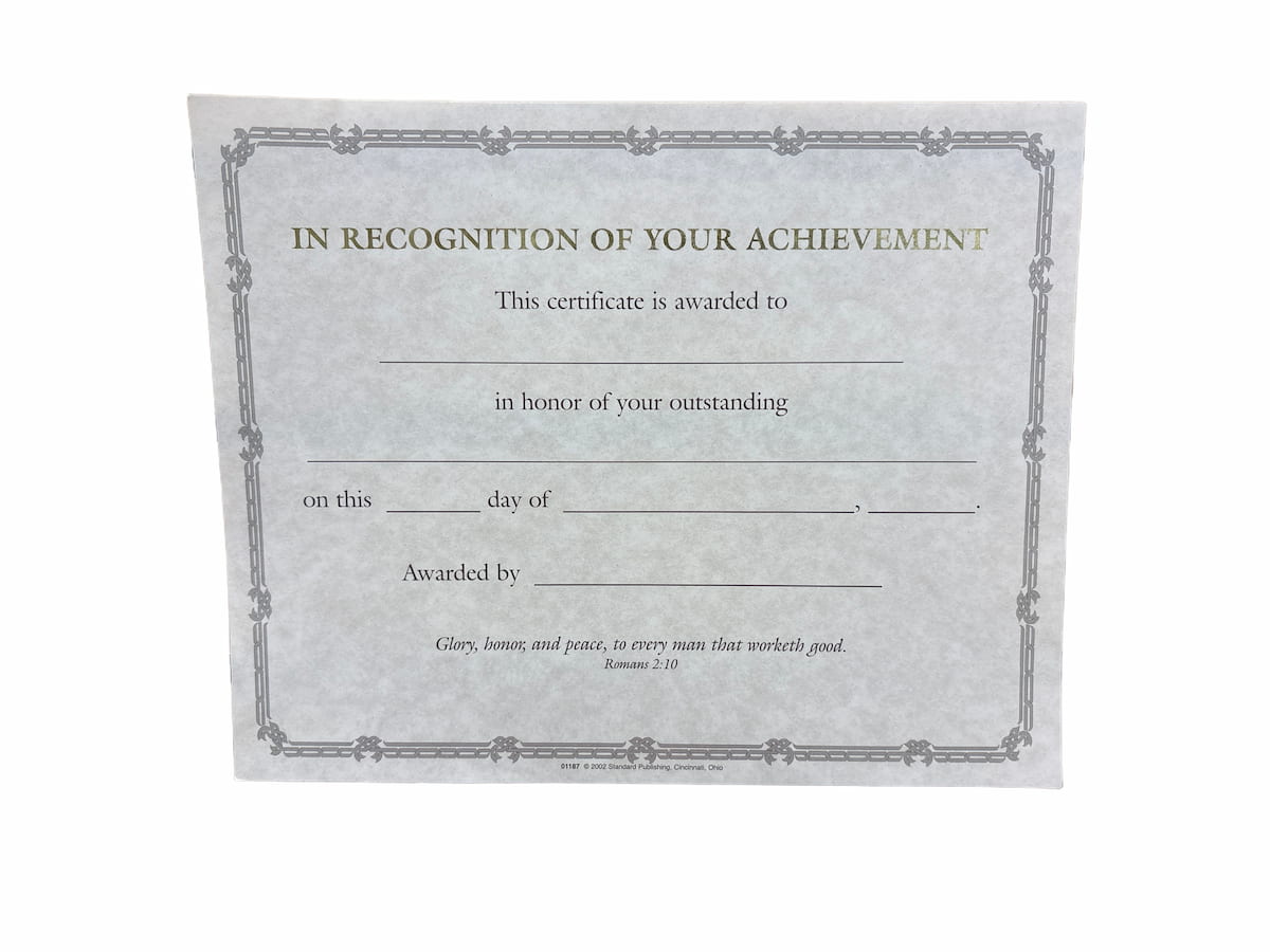 RECOGNITION OF YOUR ACHIEVEMENT