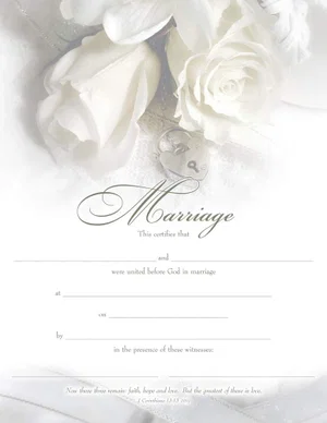 Marriage Certificate 1 Corinthians 13:13
