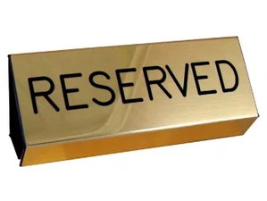 Brushed Gold Reserved Pew Sign