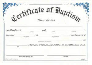 Certificate of Baptism