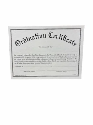 Ordination Certificate Deacon