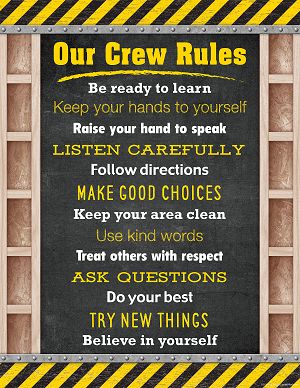 Under Construction Our Crew Rules Chart