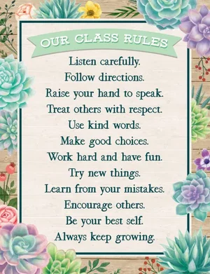 Rustic Bloom Our Class Rules Chart