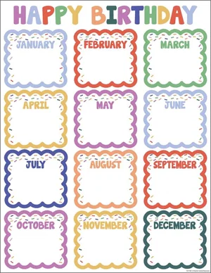 Colour Crush Happy Birthday Chart