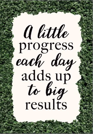 Positive Poster A Little Progess Each Day 13" x 19""