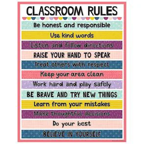Classroom Rules Chart Oh Happy Day 17" x 22""