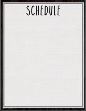 Schedule Write-On / Wipe-Off Chart 17" x 22""