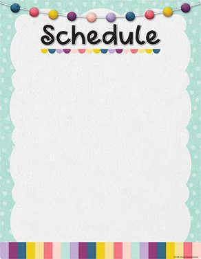 Schedule Write-On / Wipe-Off Chart 17" x 22""
