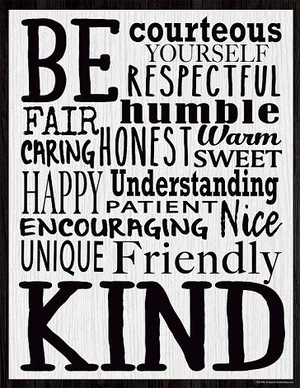Be Kind Chart Modern Farmhouse 17" x 22""