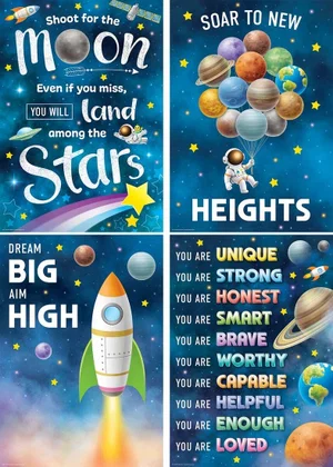 Outer Space Crew Positive Poster Set (4)