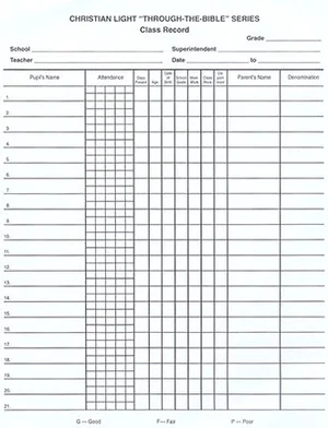 Class Attendance Records Individual Sheet