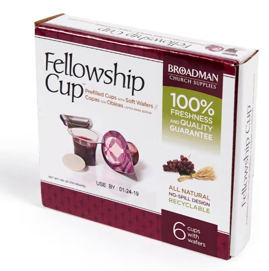Image of Fellowship Cup Communion Cup (6 Count) Prefilled, Includes Juice and Wafer
