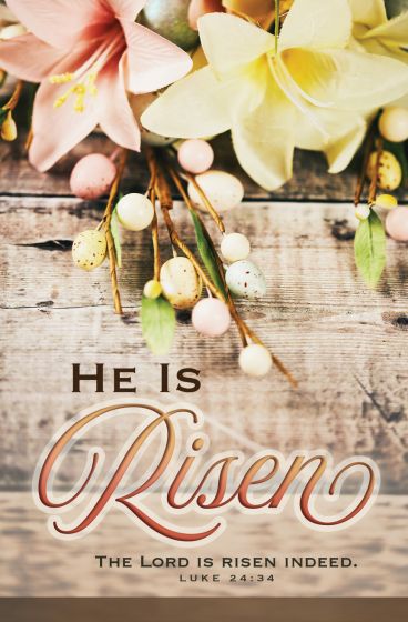 Image of Easter – He Is Risen; Luke 24:34 (KJV) – Pkg 100 – Standard Bulletin