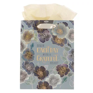 Gift Bag Begin Each Day With A Grateful Heart Medium