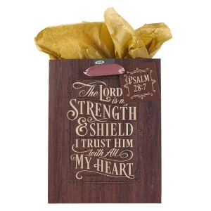 Gift Bag The LORD is My Strength and Shield Medium - Psalm 28:7
