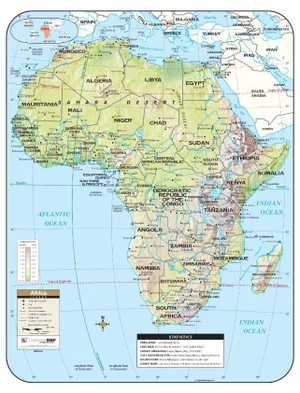 Map: Africa Laminated 28"x 38"